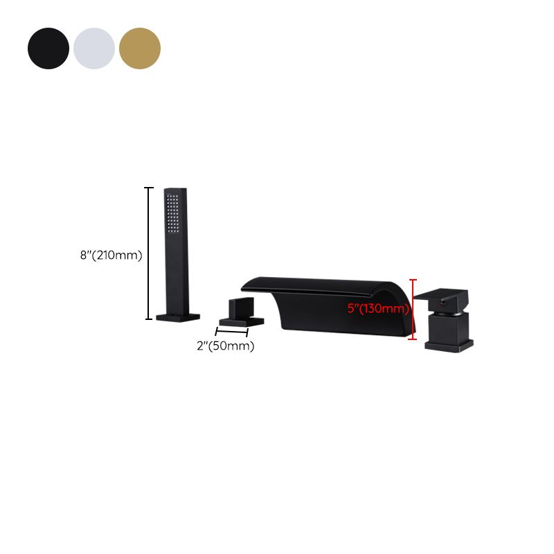 Deck-Mount Roman Tub Faucet Modern Style Roman Copper Tub Faucet Clearhalo 'Bathroom Remodel & Bathroom Fixtures' 'Bathtub Faucets' 'bathtub_faucets' 'Home Improvement' 'home_improvement' 'home_improvement_bathtub_faucets' 1200x1200_5f688a54-73ff-42c4-98e3-552e92b8521e