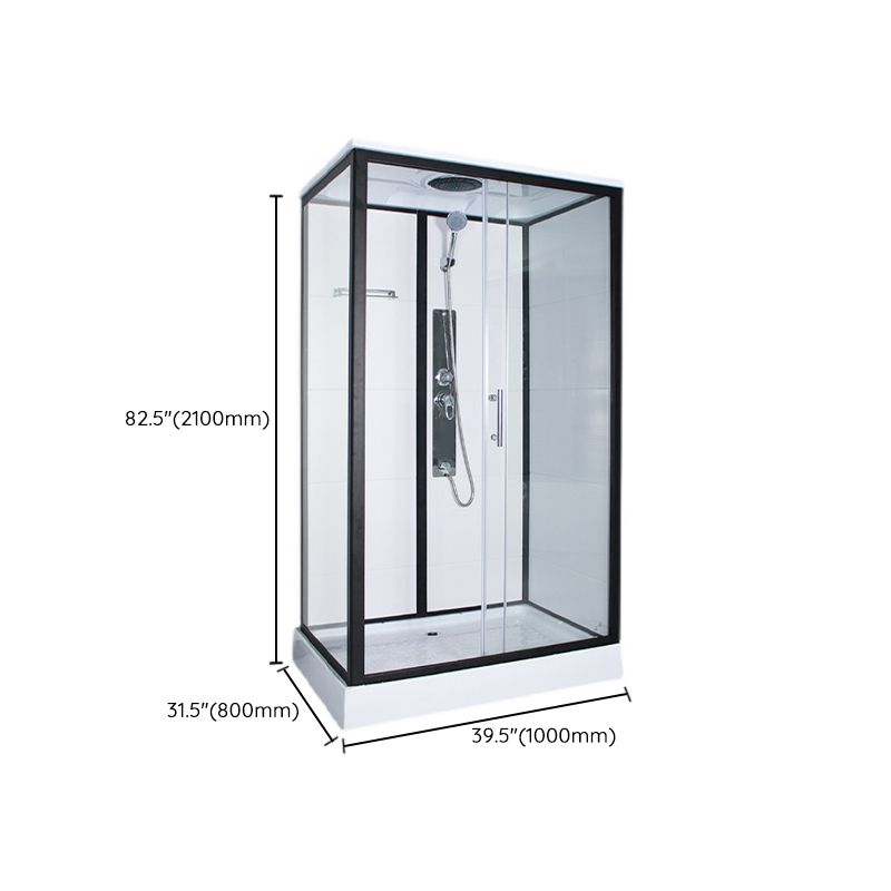 Rectangle Framed Shower Stall Corner Single Sliding Shower Stall Clearhalo 'Bathroom Remodel & Bathroom Fixtures' 'Home Improvement' 'home_improvement' 'home_improvement_shower_stalls_enclosures' 'Shower Stalls & Enclosures' 'shower_stalls_enclosures' 'Showers & Bathtubs' 1200x1200_5f74a1bb-f859-4072-a488-5ac5559f8326