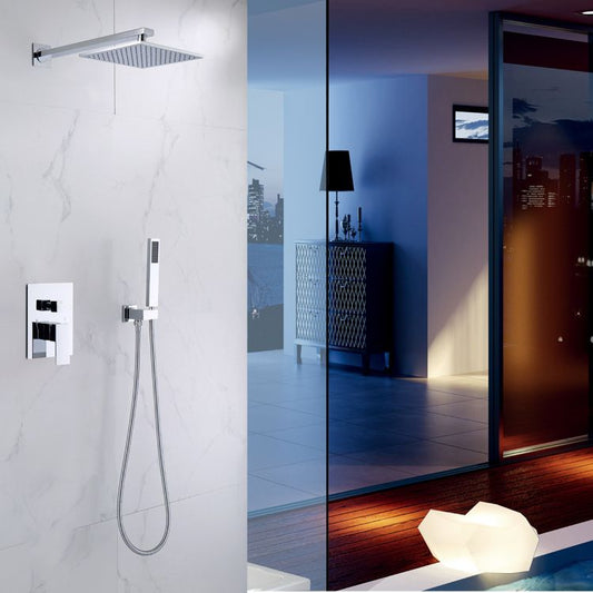 Shower System Square Handheld Shower Knot Handle Shower Trim Clearhalo 'Bathroom Remodel & Bathroom Fixtures' 'Home Improvement' 'home_improvement' 'home_improvement_shower_faucets' 'Shower Faucets & Systems' 'shower_faucets' 'Showers & Bathtubs Plumbing' 'Showers & Bathtubs' 1200x1200_5f813d2b-45e3-439a-add2-81705099550d