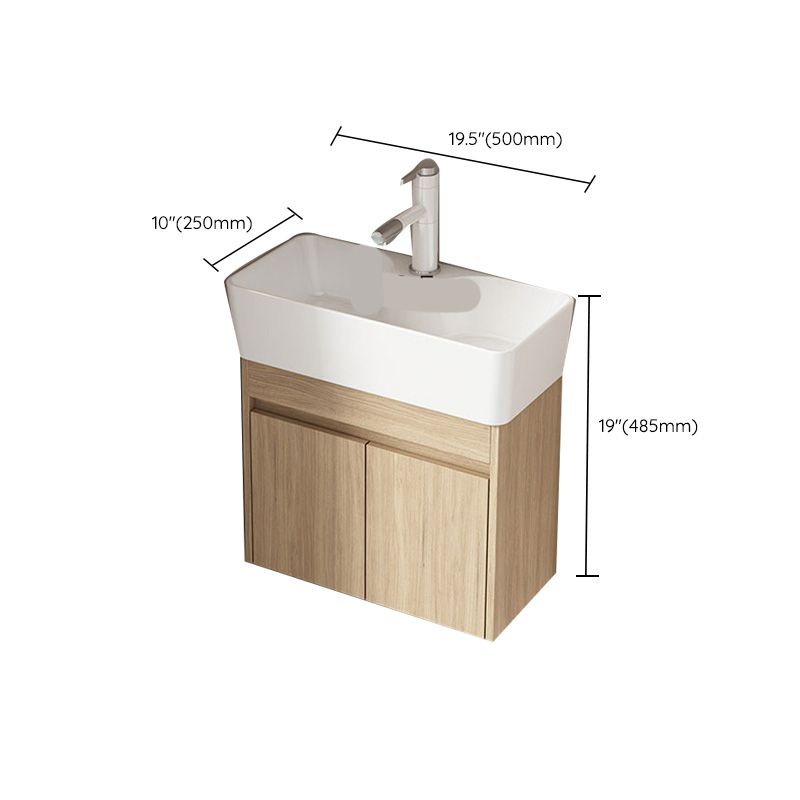 Basic Wooden Sink Vanity Wall-Mounted Vanity Cabinet with Mirror Cabinet Clearhalo 'Bathroom Remodel & Bathroom Fixtures' 'Bathroom Vanities' 'bathroom_vanities' 'Home Improvement' 'home_improvement' 'home_improvement_bathroom_vanities' 1200x1200_5f8854c9-c80c-43a7-901a-d4d3c40cb341
