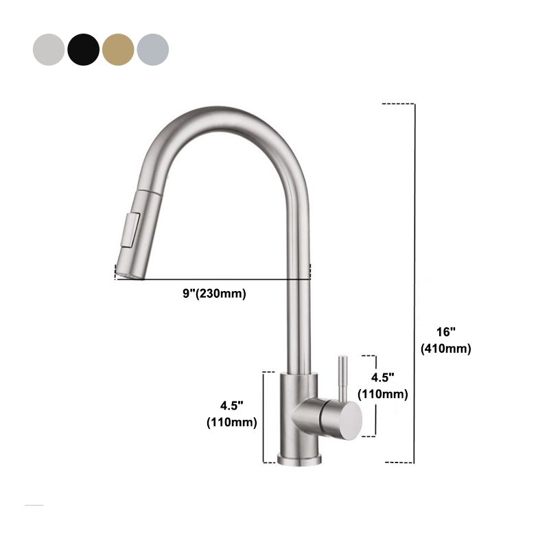 Modern Bridge Kitchen Faucet 304 Stainless Steel Pull Out Faucet Swivel Spout Pot Filler Clearhalo 'Home Improvement' 'home_improvement' 'home_improvement_kitchen_faucets' 'Kitchen Faucets' 'Kitchen Remodel & Kitchen Fixtures' 'Kitchen Sinks & Faucet Components' 'kitchen_faucets' 1200x1200_5f89067d-dd69-4aac-9e70-9ebc52ed2eb3