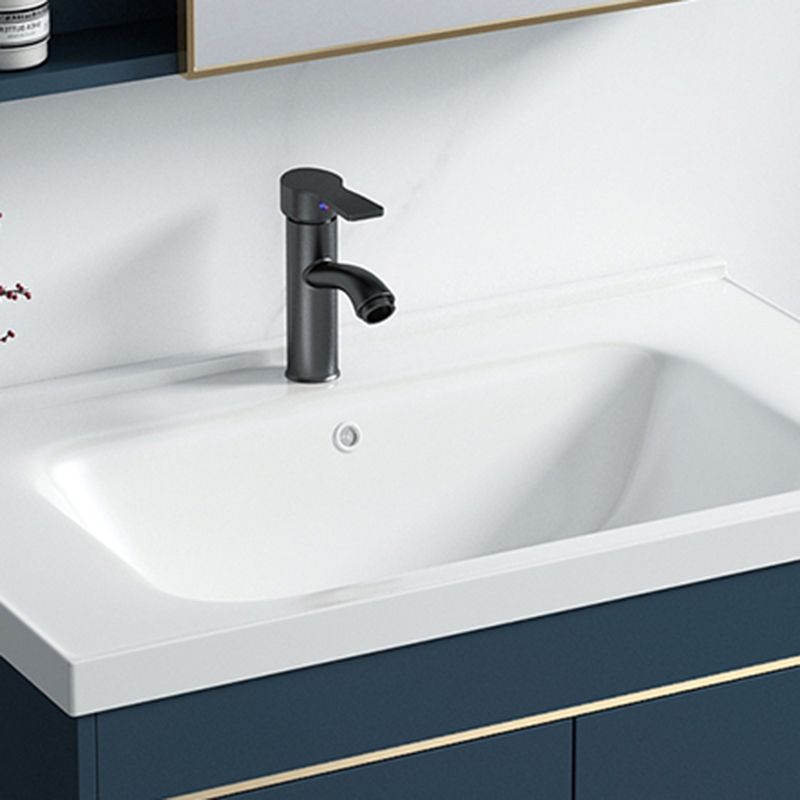 Blue Bath Vanity Hardware Glam Metal Freestanding Bathroom Vanity Set with Mirror Clearhalo 'Bathroom Remodel & Bathroom Fixtures' 'Bathroom Vanities' 'bathroom_vanities' 'Home Improvement' 'home_improvement' 'home_improvement_bathroom_vanities' 1200x1200_5faf3e6e-4476-4471-b9ee-f96afbaf8a70