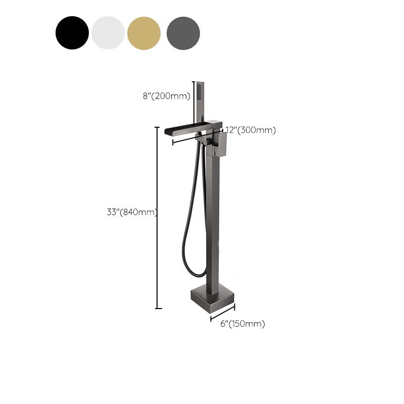 Modern Brass Freestanding Bathtub Faucet with Hose Bathtub Faucet Clearhalo 'Bathroom Remodel & Bathroom Fixtures' 'Bathtub Faucets' 'bathtub_faucets' 'Home Improvement' 'home_improvement' 'home_improvement_bathtub_faucets' 1200x1200_5fc2be68-1e4b-4d69-8d1c-f105ec04847c