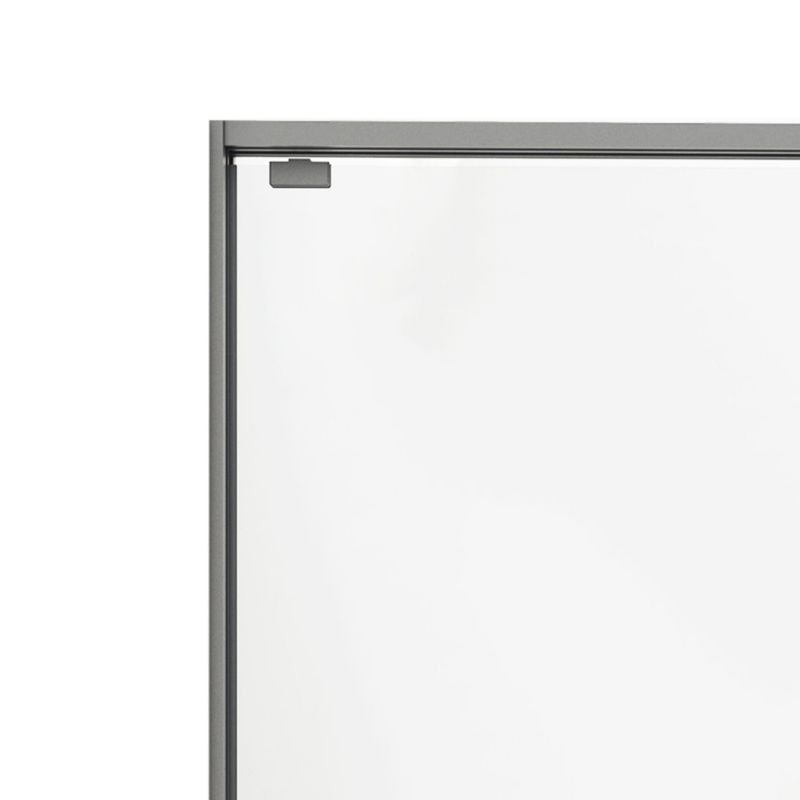 Gray Semi Frameless Stainless Steel Single Move Tempered Glass Shower Door Clearhalo 'Bathroom Remodel & Bathroom Fixtures' 'Home Improvement' 'home_improvement' 'home_improvement_shower_tub_doors' 'Shower and Tub Doors' 'shower_tub_doors' 'Showers & Bathtubs' 1200x1200_5fd24eff-8e0e-4ea1-91c6-832a70f35178