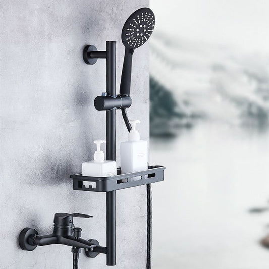 Brass Wall Mounted Shower System Single Hand Shower with Lever Handle Clearhalo 'Bathroom Remodel & Bathroom Fixtures' 'Home Improvement' 'home_improvement' 'home_improvement_shower_faucets' 'Shower Faucets & Systems' 'shower_faucets' 'Showers & Bathtubs Plumbing' 'Showers & Bathtubs' 1200x1200_5fd365a7-1d97-4142-b209-3edb8423607c