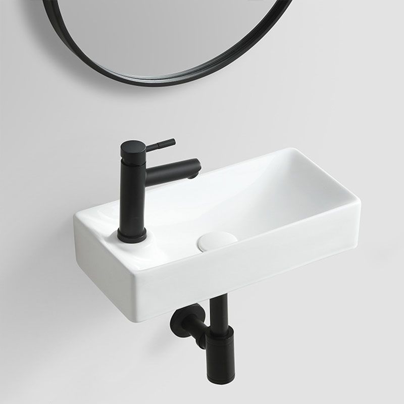 Modern Vessel Sink Rectangular Porcelain Wall Mount Bathroom Sink(Not Included Faucet) Clearhalo 'Bathroom Remodel & Bathroom Fixtures' 'Bathroom Sinks & Faucet Components' 'Bathroom Sinks' 'bathroom_sink' 'Home Improvement' 'home_improvement' 'home_improvement_bathroom_sink' 1200x1200_5fd5ac2f-39a5-4e6f-a6f0-8426378a04b4