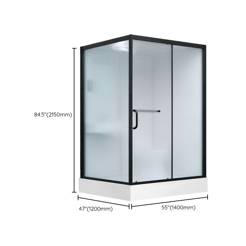 Shower Enclosure Clear Framed Single Sliding Rectangle Black Shower ...
