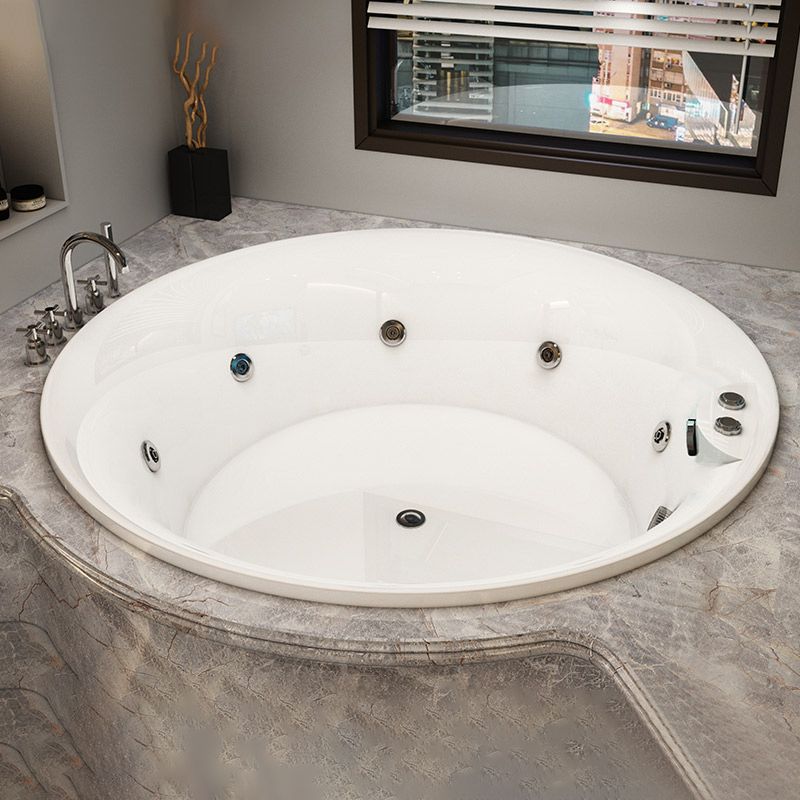 Modern Acrylic Drop-in Bathtub Oval Bath Tub for Home in White Clearhalo 'Bathroom Remodel & Bathroom Fixtures' 'Bathtubs' 'Home Improvement' 'home_improvement' 'home_improvement_bathtubs' 'Showers & Bathtubs' 1200x1200_5fe6bc15-7c4d-4578-ad18-ac15b65c0982