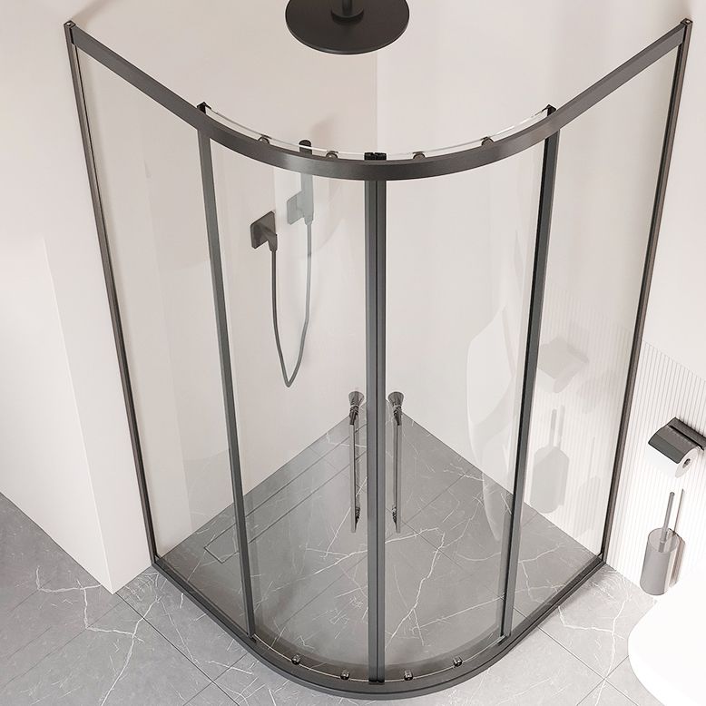 Framed Double Sliding Shower Stall Tempered Glass Shower Stall Clearhalo 'Bathroom Remodel & Bathroom Fixtures' 'Home Improvement' 'home_improvement' 'home_improvement_shower_stalls_enclosures' 'Shower Stalls & Enclosures' 'shower_stalls_enclosures' 'Showers & Bathtubs' 1200x1200_5ff17726-9570-495b-9044-72f9032eefdf