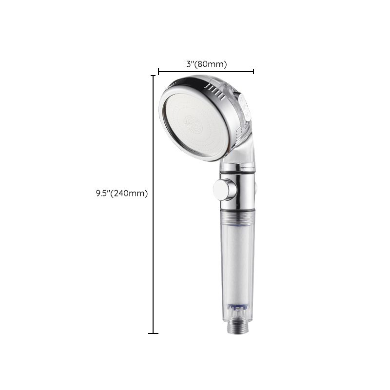 Contemporary Handheld Shower Head Round Filter Ball Spray Head in Silver Clearhalo 'Bathroom Remodel & Bathroom Fixtures' 'Home Improvement' 'home_improvement' 'home_improvement_shower_heads' 'Shower Heads' 'shower_heads' 'Showers & Bathtubs Plumbing' 'Showers & Bathtubs' 1200x1200_600aceb7-a5ea-46a8-8811-efb105d15511