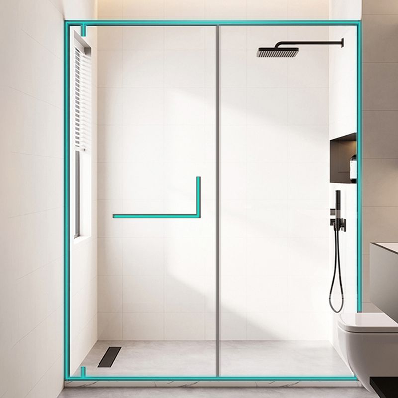 Narrow Edge Full Frame Pivot Shower Door Tempered Glass Shower Door Clearhalo 'Bathroom Remodel & Bathroom Fixtures' 'Home Improvement' 'home_improvement' 'home_improvement_shower_tub_doors' 'Shower and Tub Doors' 'shower_tub_doors' 'Showers & Bathtubs' 1200x1200_600e17ec-022c-465c-9326-e5cce7668ecd