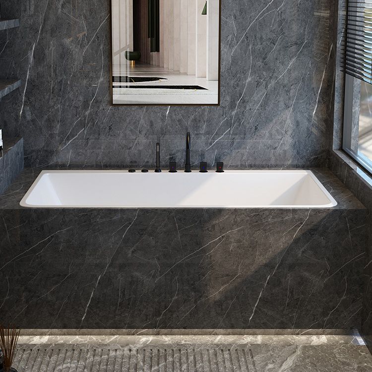 Modern Rectangular Bath Drop-in Acrylic Soaking White Bathtub Clearhalo 'Bathroom Remodel & Bathroom Fixtures' 'Bathtubs' 'Home Improvement' 'home_improvement' 'home_improvement_bathtubs' 'Showers & Bathtubs' 1200x1200_601c222c-b227-4315-a352-8163ce734b8e