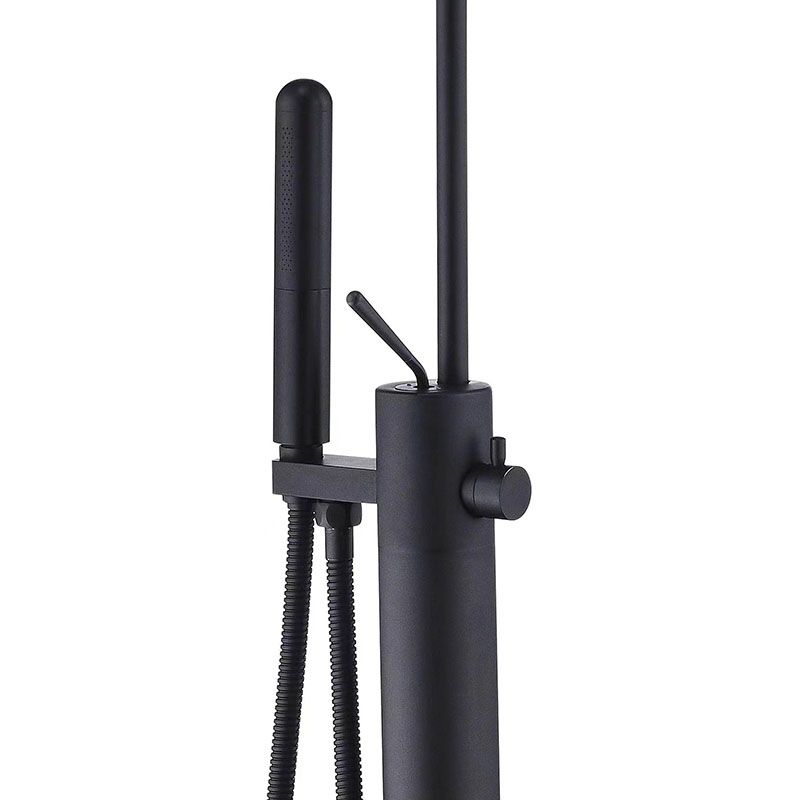 Modern Brass Freestanding Bathtub Faucet with Hand Shower Bathtub Faucet Clearhalo 'Bathroom Remodel & Bathroom Fixtures' 'Bathtub Faucets' 'bathtub_faucets' 'Home Improvement' 'home_improvement' 'home_improvement_bathtub_faucets' 1200x1200_603143d2-b463-473d-8c3b-d83648475575