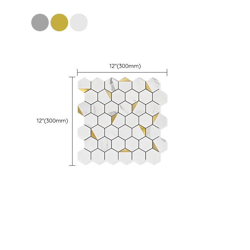 Hexagonal Modern Peel and Stick Tiles Mosaic Tile Peel and Stick Backsplash Clearhalo 'Flooring 'Home Improvement' 'home_improvement' 'home_improvement_peel_stick_blacksplash' 'Peel & Stick Backsplash Tile' 'peel_stick_blacksplash' 'Walls & Ceilings' Walls and Ceiling' 1200x1200_6033f7d2-dbcc-4265-bae7-f515adc028ab