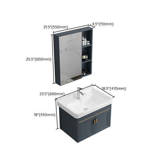 Modern Metal Blue Wall Mount Sink Vanity Faucet Included for Bathroom Clearhalo 'Bathroom Remodel & Bathroom Fixtures' 'Bathroom Vanities' 'bathroom_vanities' 'Home Improvement' 'home_improvement' 'home_improvement_bathroom_vanities' 1200x1200_604a9308-42b7-426f-b422-69f2e184a2e6