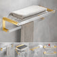 Bathroom Accessory Set in Gold Metal and Acrylic Bath Hardware Set Clearhalo 'Bathroom Hardware Sets' 'Bathroom Hardware' 'Bathroom Remodel & Bathroom Fixtures' 'bathroom_hardware_sets' 'Home Improvement' 'home_improvement' 'home_improvement_bathroom_hardware_sets' 1200x1200_604ea377-648f-4d7f-8738-d78b6a3315eb