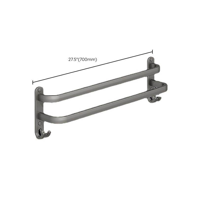 2-Piece Modern Bath Hardware Set in Aluminum Matte Gray Towel Bar Clearhalo 'Bathroom Hardware Sets' 'Bathroom Hardware' 'Bathroom Remodel & Bathroom Fixtures' 'bathroom_hardware_sets' 'Home Improvement' 'home_improvement' 'home_improvement_bathroom_hardware_sets' 1200x1200_604fd8a0-6f38-4f6f-aa5a-17d6b93a4181