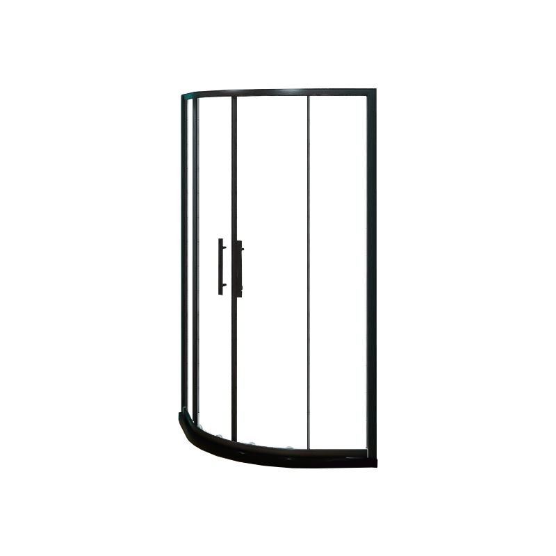 Silver and Black Shower Enclosure Clear Tempered Glass Shower Stall Clearhalo 'Bathroom Remodel & Bathroom Fixtures' 'Home Improvement' 'home_improvement' 'home_improvement_shower_stalls_enclosures' 'Shower Stalls & Enclosures' 'shower_stalls_enclosures' 'Showers & Bathtubs' 1200x1200_605b194a-d935-41c6-ab3a-996174f64531