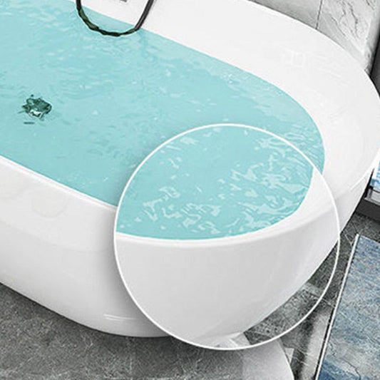 Soaking Freestanding Tub with Overflow Trim White Acrylic Oval Bathtub Clearhalo 'Bathroom Remodel & Bathroom Fixtures' 'Bathtubs' 'Home Improvement' 'home_improvement' 'home_improvement_bathtubs' 'Showers & Bathtubs' 1200x1200_606803af-64fc-4a6e-a8fa-399e7120b3e6