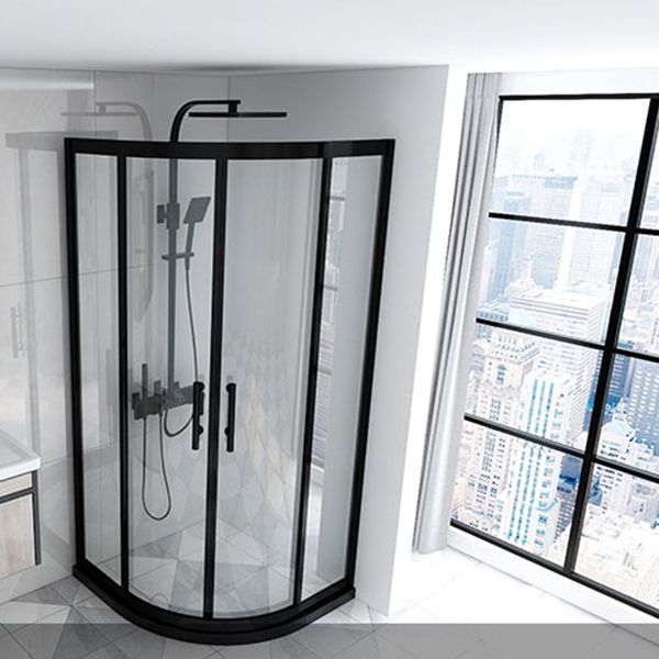 Rounded Tempered Glass Shower Enclosure with Shower Door Corner Shower Enclosure Clearhalo 'Bathroom Remodel & Bathroom Fixtures' 'Home Improvement' 'home_improvement' 'home_improvement_shower_stalls_enclosures' 'Shower Stalls & Enclosures' 'shower_stalls_enclosures' 'Showers & Bathtubs' 1200x1200_606fc8fd-1949-4b08-8a08-f7b44e9c7ebe