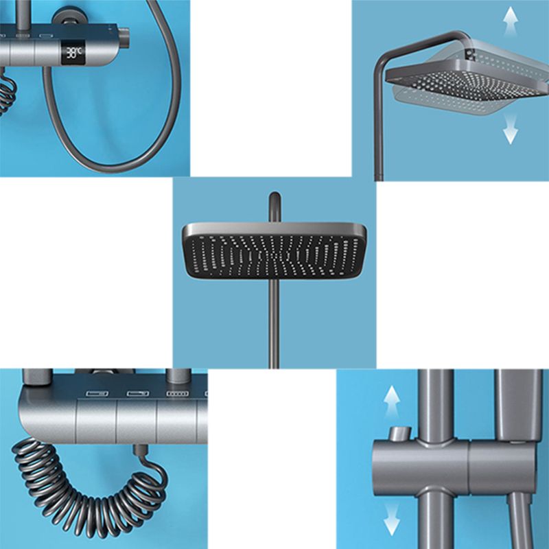 Modern Adjustable Water Flow Shower Faucet Square Shower Hose Shower System on Wall Clearhalo 'Bathroom Remodel & Bathroom Fixtures' 'Home Improvement' 'home_improvement' 'home_improvement_shower_faucets' 'Shower Faucets & Systems' 'shower_faucets' 'Showers & Bathtubs Plumbing' 'Showers & Bathtubs' 1200x1200_60700340-e0b2-42c1-82c4-a6ba8e430ce7
