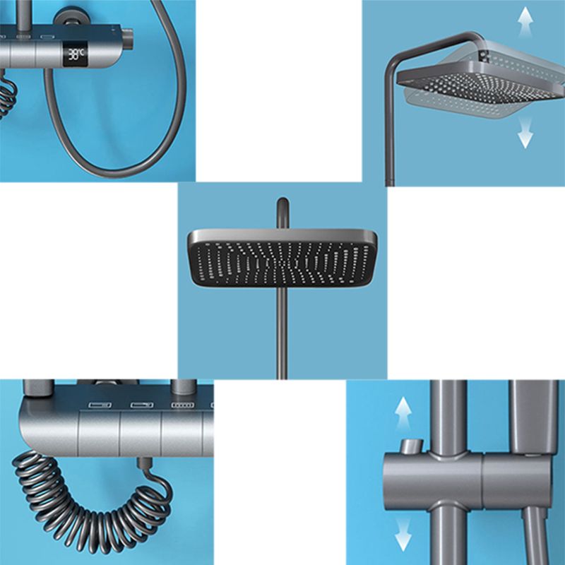 Modern Adjustable Water Flow Shower Faucet Square Shower Hose Shower System on Wall Clearhalo 'Bathroom Remodel & Bathroom Fixtures' 'Home Improvement' 'home_improvement' 'home_improvement_shower_faucets' 'Shower Faucets & Systems' 'shower_faucets' 'Showers & Bathtubs Plumbing' 'Showers & Bathtubs' 1200x1200_60700340-e0b2-42c1-82c4-a6ba8e430ce7