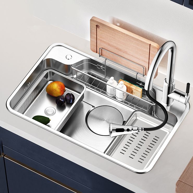 Contemporary Style Kitchen Sink Rectangle Shape Kitchen Sink with Single Bowl Clearhalo 'Home Improvement' 'home_improvement' 'home_improvement_kitchen_sinks' 'Kitchen Remodel & Kitchen Fixtures' 'Kitchen Sinks & Faucet Components' 'Kitchen Sinks' 'kitchen_sinks' 1200x1200_6072621d-66b2-4251-8b45-a7bd824806b7