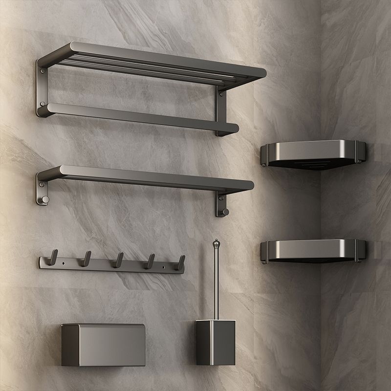 Matte Gray Bathroom Hardware Set Modern Bathroom Accessory Kit Clearhalo 'Bathroom Hardware Sets' 'Bathroom Hardware' 'Bathroom Remodel & Bathroom Fixtures' 'bathroom_hardware_sets' 'Home Improvement' 'home_improvement' 'home_improvement_bathroom_hardware_sets' 1200x1200_6086f12b-b46d-478c-87b0-a959d8cb6b58