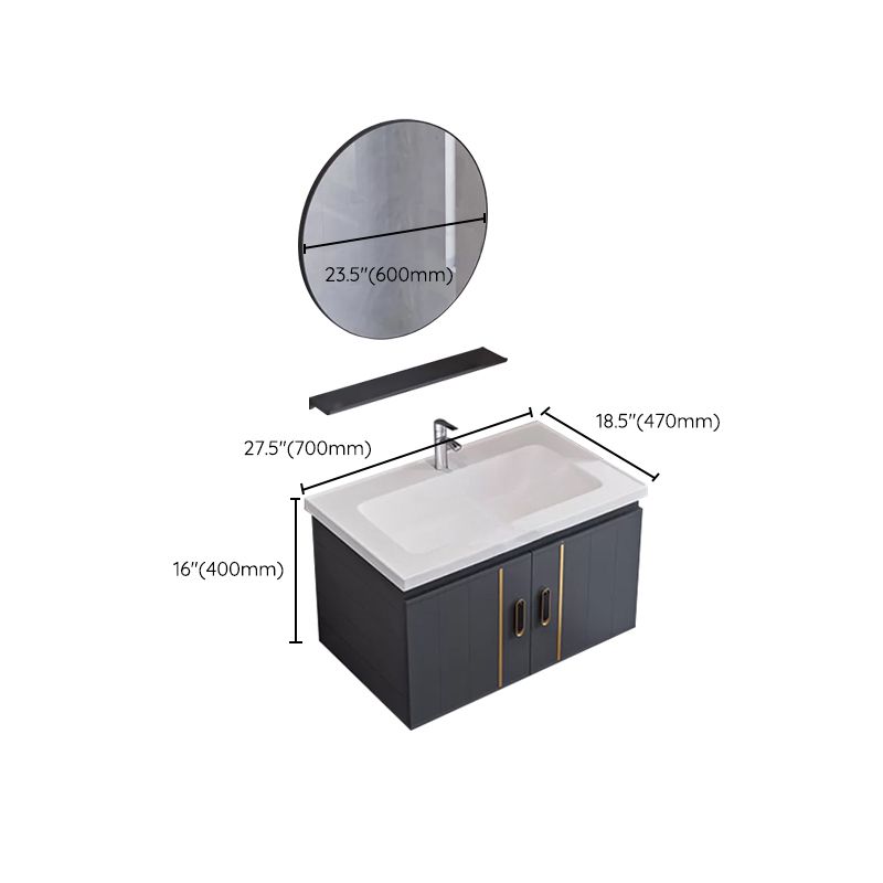 Glam Single Wall Mount Sink Vanity Gray Metal Base Rectangular Vanity Set Clearhalo 'Bathroom Remodel & Bathroom Fixtures' 'Bathroom Vanities' 'bathroom_vanities' 'Home Improvement' 'home_improvement' 'home_improvement_bathroom_vanities' 1200x1200_60acf75d-0cc5-4a03-9d47-e527ecc658b3