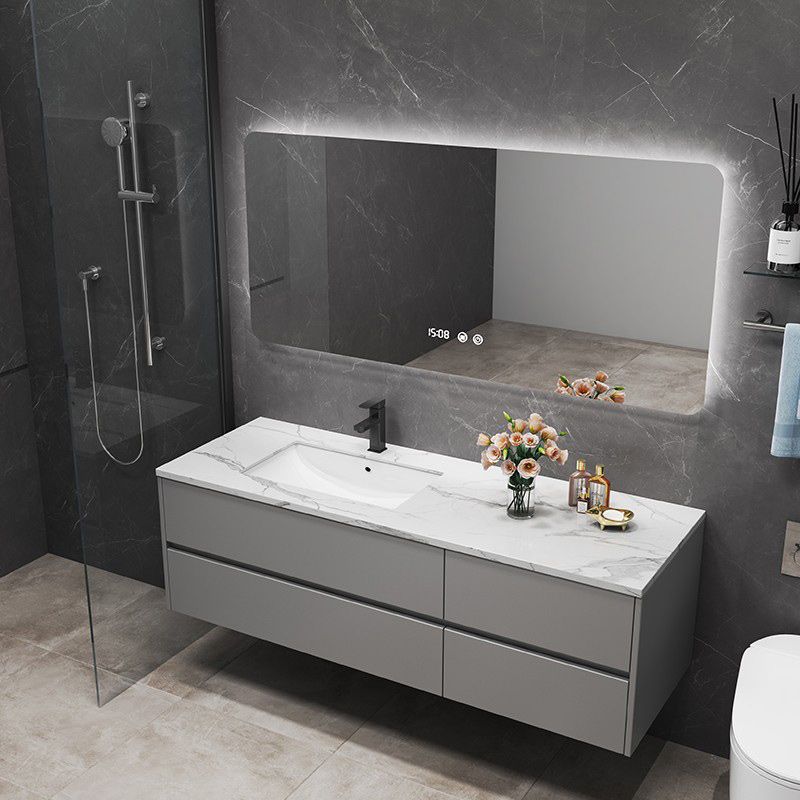 Modern Sink Vanity Wall Mount Bathroom Wooden Vanity Cabinet with Mirror Cabinet Clearhalo 'Bathroom Remodel & Bathroom Fixtures' 'Bathroom Vanities' 'bathroom_vanities' 'Home Improvement' 'home_improvement' 'home_improvement_bathroom_vanities' 1200x1200_60b6ff0a-b119-4c24-a54d-591ad68b11ad