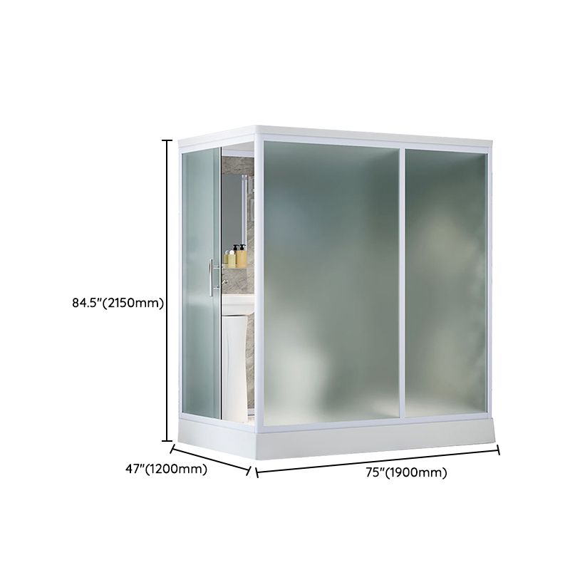 Frosted Tempered Glass Shower Enclosure Rectangle Shower Enclosure Clearhalo 'Bathroom Remodel & Bathroom Fixtures' 'Home Improvement' 'home_improvement' 'home_improvement_shower_stalls_enclosures' 'Shower Stalls & Enclosures' 'shower_stalls_enclosures' 'Showers & Bathtubs' 1200x1200_60d9ea7d-fd86-4396-8184-26390d290739