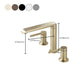 Modern Deck Mounted Copper Roman Tub Faucet Low Arc Roman Tub Faucet Set Clearhalo 'Bathroom Remodel & Bathroom Fixtures' 'Bathtub Faucets' 'bathtub_faucets' 'Home Improvement' 'home_improvement' 'home_improvement_bathtub_faucets' 1200x1200_60ec426c-2480-447b-9736-2a49496d6cda