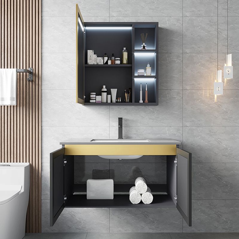 Modern Style Bath Vanity Dirt Resistant Wall Mount Bath Vanity with Faucet Clearhalo 'Bathroom Remodel & Bathroom Fixtures' 'Bathroom Vanities' 'bathroom_vanities' 'Home Improvement' 'home_improvement' 'home_improvement_bathroom_vanities' 1200x1200_60ffeaa6-2bd0-46ca-aac2-166c37b0efd0