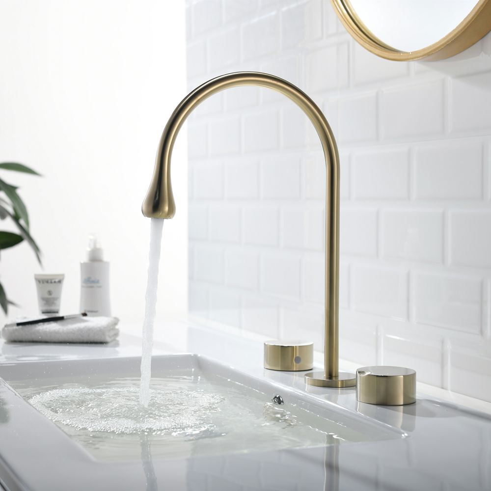 Wide Spread Bathroom Faucet Knob Handles 3 Holes Gooseneck Faucet Clearhalo 'Bathroom Remodel & Bathroom Fixtures' 'Bathroom Sink Faucets' 'Bathroom Sinks & Faucet Components' 'bathroom_sink_faucets' 'Home Improvement' 'home_improvement' 'home_improvement_bathroom_sink_faucets' 1200x1200_610bd877-70ad-40f9-adee-f69eabd8dee9