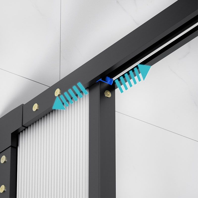 Square Corner Aluminum Frame Shower Enclosure with Double Door Handles Clearhalo 'Bathroom Remodel & Bathroom Fixtures' 'Home Improvement' 'home_improvement' 'home_improvement_shower_stalls_enclosures' 'Shower Stalls & Enclosures' 'shower_stalls_enclosures' 'Showers & Bathtubs' 1200x1200_610eaeed-98f5-4146-b53a-895e05375a34