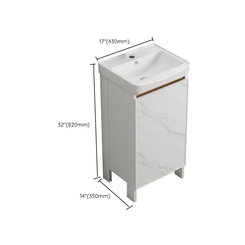 Modern White Metal Base Vanity Single Freestanding Rectangular Sink Vanity Clearhalo 'Bathroom Remodel & Bathroom Fixtures' 'Bathroom Vanities' 'bathroom_vanities' 'Home Improvement' 'home_improvement' 'home_improvement_bathroom_vanities' 1200x1200_6114ced5-4abe-4a8c-8097-bfc389b255a6