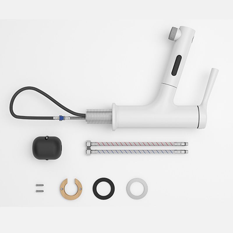 Vessel Sink Bathroom Faucet Lever Handle Low Arc with Pull down Sprayer Clearhalo 'Bathroom Remodel & Bathroom Fixtures' 'Bathroom Sink Faucets' 'Bathroom Sinks & Faucet Components' 'bathroom_sink_faucets' 'Casa' 'Home Improvement' 'home_improvement' 'home_improvement_bathroom_sink_faucets' 1200x1200_6120029f-f9b6-42a4-b301-20dc35e276ef