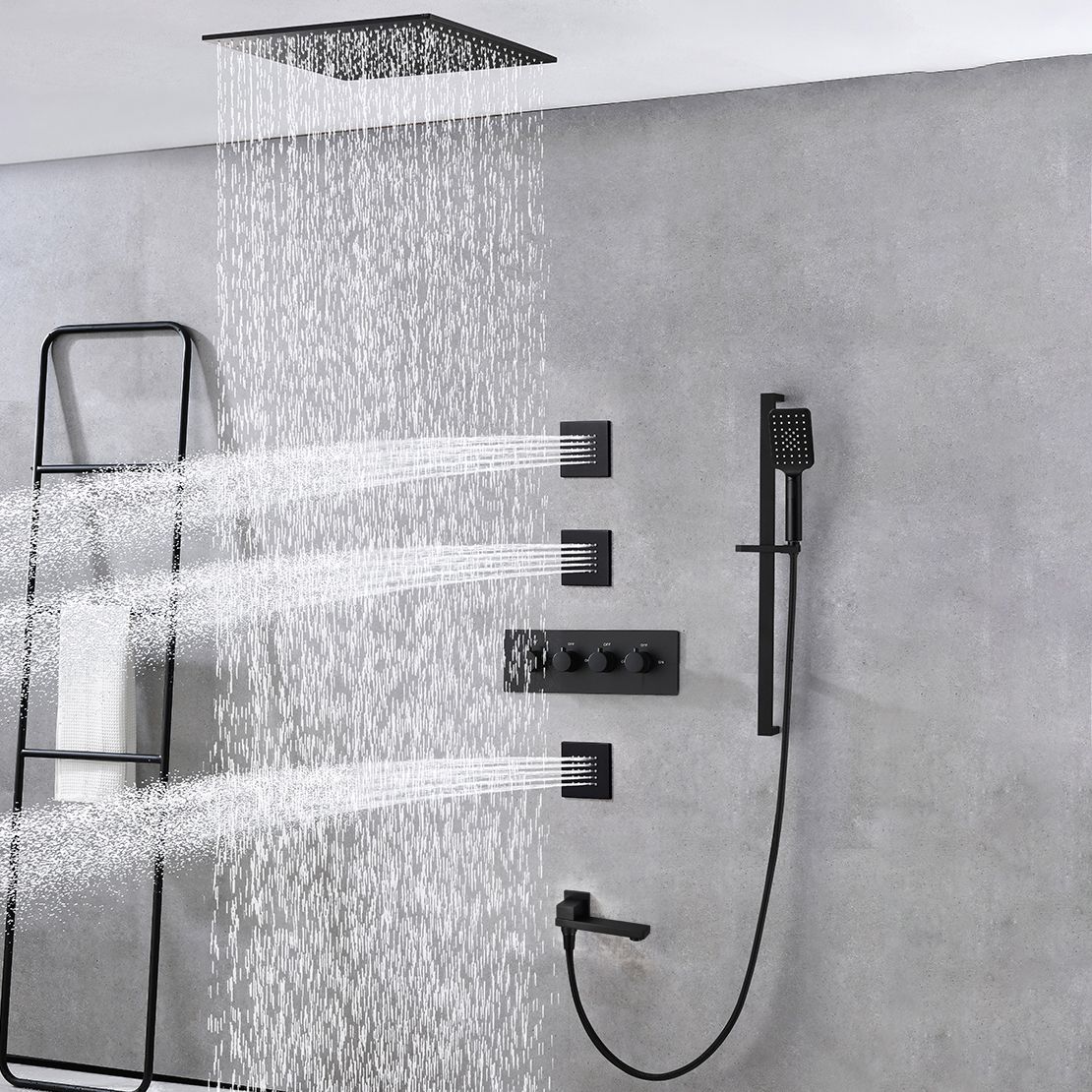 Modern Shower Trim Brass Slide Bar Included Adjustable Shower Head Shower Combo Clearhalo 'Bathroom Remodel & Bathroom Fixtures' 'Home Improvement' 'home_improvement' 'home_improvement_shower_faucets' 'Shower Faucets & Systems' 'shower_faucets' 'Showers & Bathtubs Plumbing' 'Showers & Bathtubs' 1200x1200_61269414-cf19-4617-a141-f743c10bbb31