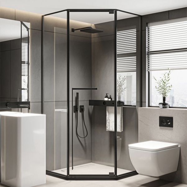 Diamond-shaped Shower Room Inside and Outside Pivot Shower Screen Clearhalo 'Bathroom Remodel & Bathroom Fixtures' 'Home Improvement' 'home_improvement' 'home_improvement_shower_tub_doors' 'Shower and Tub Doors' 'shower_tub_doors' 'Showers & Bathtubs' 1200x1200_6173c054-27af-40ea-bfbd-124df5335785