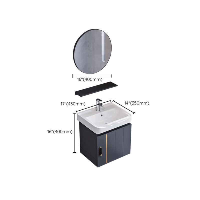 Glam Single Wall Mount Sink Vanity Gray Metal Base Rectangular Vanity Set Clearhalo 'Bathroom Remodel & Bathroom Fixtures' 'Bathroom Vanities' 'bathroom_vanities' 'Home Improvement' 'home_improvement' 'home_improvement_bathroom_vanities' 1200x1200_6182d340-cf36-4c57-bd81-b0081f7e874e