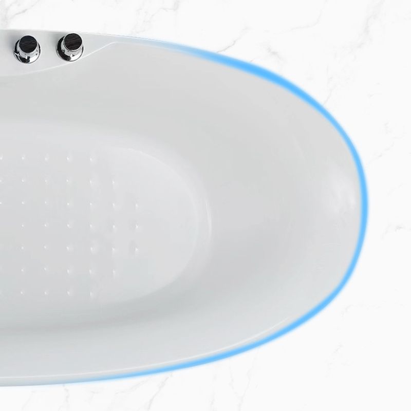 Modern Ellipse White Bathtub Acrylic Back to Wall with Drain Bath Tub Clearhalo 'Bathroom Remodel & Bathroom Fixtures' 'Bathtubs' 'Home Improvement' 'home_improvement' 'home_improvement_bathtubs' 'Showers & Bathtubs' 1200x1200_618c79ae-ce6e-4537-a3d7-282ca7de3c39