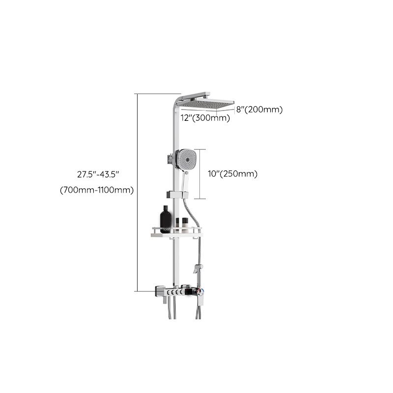 Thermostatic Shower Set Adjustable Spray Pattern Shower System with Slide Bar Clearhalo 'Bathroom Remodel & Bathroom Fixtures' 'Home Improvement' 'home_improvement' 'home_improvement_shower_faucets' 'Shower Faucets & Systems' 'shower_faucets' 'Showers & Bathtubs Plumbing' 'Showers & Bathtubs' 1200x1200_61a016f2-e463-4635-b9ab-2f293deea5f8
