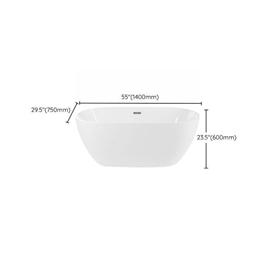 White Oval Bathtub with Drain Acrylic Soaking Freestanding Tub Clearhalo 'Bathroom Remodel & Bathroom Fixtures' 'Bathtubs' 'Home Improvement' 'home_improvement' 'home_improvement_bathtubs' 'Showers & Bathtubs' 1200x1200_61ba8bfe-511f-4ed9-ba88-a54a72251b16
