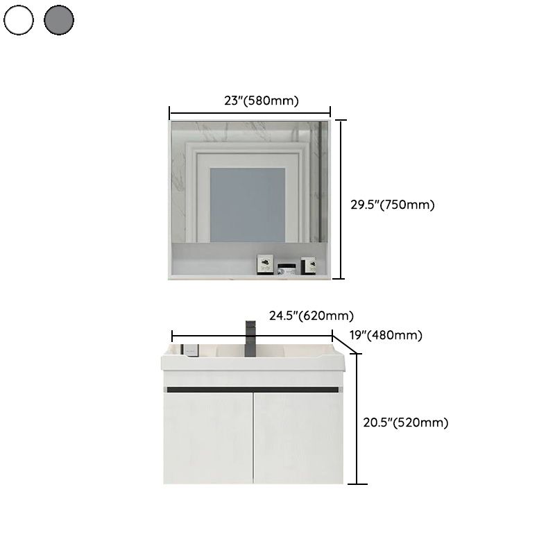Modern Bathroom Sink Vanity Open Shelf Wall-Mounted Ceramic Top Clearhalo 'Bathroom Remodel & Bathroom Fixtures' 'Bathroom Vanities' 'bathroom_vanities' 'Home Improvement' 'home_improvement' 'home_improvement_bathroom_vanities' 1200x1200_61d0d01a-4c6b-47f1-abef-a4c58142050e