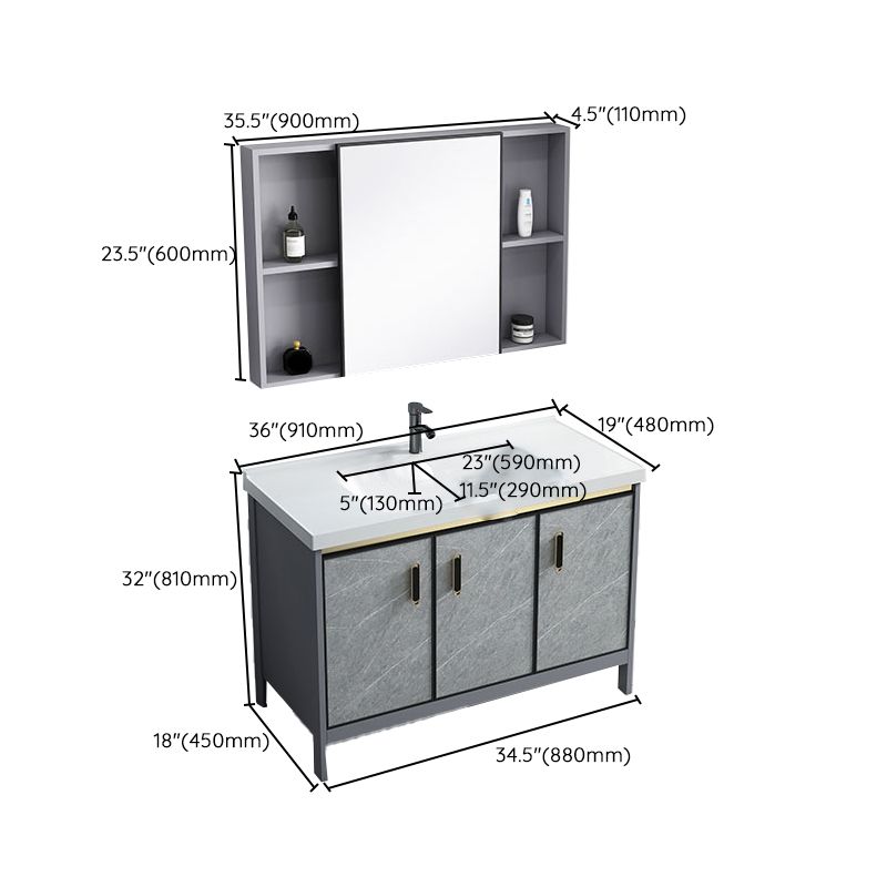 Bathroom Vanity Set Drawers Rectangular Sink Mirror Vanity Sink with Faucet Clearhalo 'Bathroom Remodel & Bathroom Fixtures' 'Bathroom Vanities' 'bathroom_vanities' 'Home Improvement' 'home_improvement' 'home_improvement_bathroom_vanities' 1200x1200_61d15f77-b923-4ee2-b73e-77b72b846861