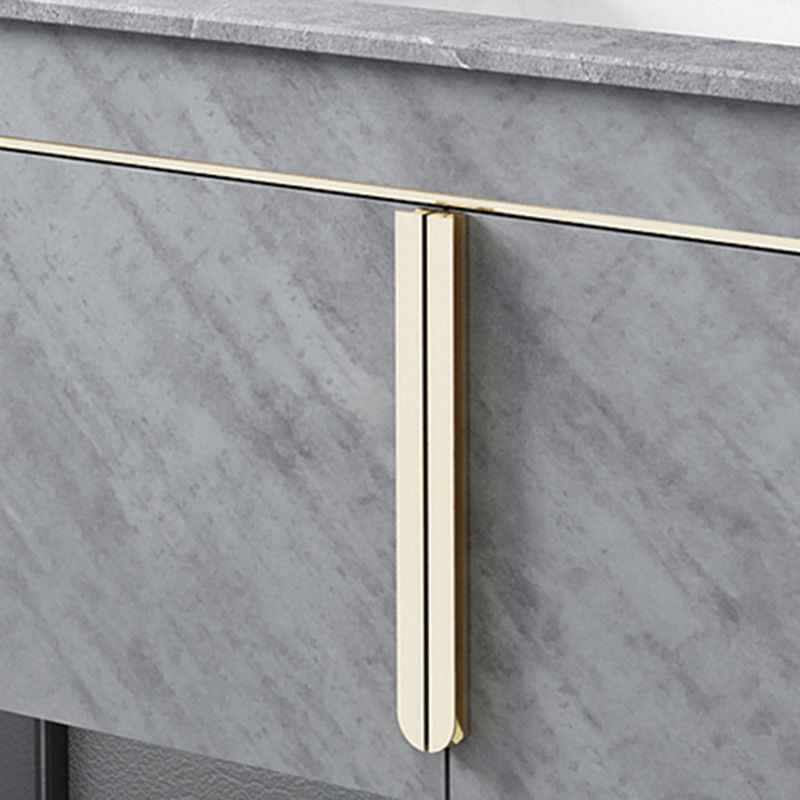 Glam Sink Vanity Wall-Mounted 2 Doors Rectangle Single Bathroom Sink Vanity with Mirror Clearhalo 'Bathroom Remodel & Bathroom Fixtures' 'Bathroom Vanities' 'bathroom_vanities' 'Home Improvement' 'home_improvement' 'home_improvement_bathroom_vanities' 1200x1200_61d5e784-92dd-4340-bc36-98af090698f8