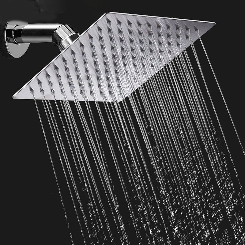 Contemporary Shower Combo Fixed Shower Head Stainless Steel Wall-Mount Square Shower Head Clearhalo 'Bathroom Remodel & Bathroom Fixtures' 'Home Improvement' 'home_improvement' 'home_improvement_shower_heads' 'Shower Heads' 'shower_heads' 'Showers & Bathtubs Plumbing' 'Showers & Bathtubs' 1200x1200_61d632f3-c93e-4482-bae6-3bc55e1927a6