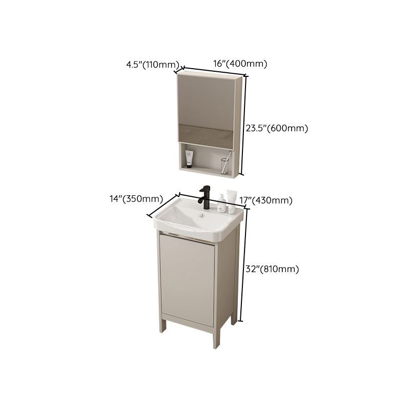 Rectangular Freestanding Bathroom Vanity Modern Gray Single-Sink Vanity Set Clearhalo 'Bathroom Remodel & Bathroom Fixtures' 'Bathroom Vanities' 'bathroom_vanities' 'Home Improvement' 'home_improvement' 'home_improvement_bathroom_vanities' 1200x1200_61e3d0ef-1c77-47fc-9c8f-13dd57dea7b3