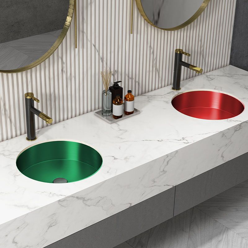 Contemporary Round Wash Stand Ceramic Metal Undermount Bathroom Sink Clearhalo 'Bathroom Remodel & Bathroom Fixtures' 'Bathroom Sinks & Faucet Components' 'Bathroom Sinks' 'bathroom_sink' 'Home Improvement' 'home_improvement' 'home_improvement_bathroom_sink' 1200x1200_61e68c07-2ba4-432a-8c1a-fcf8240414cb