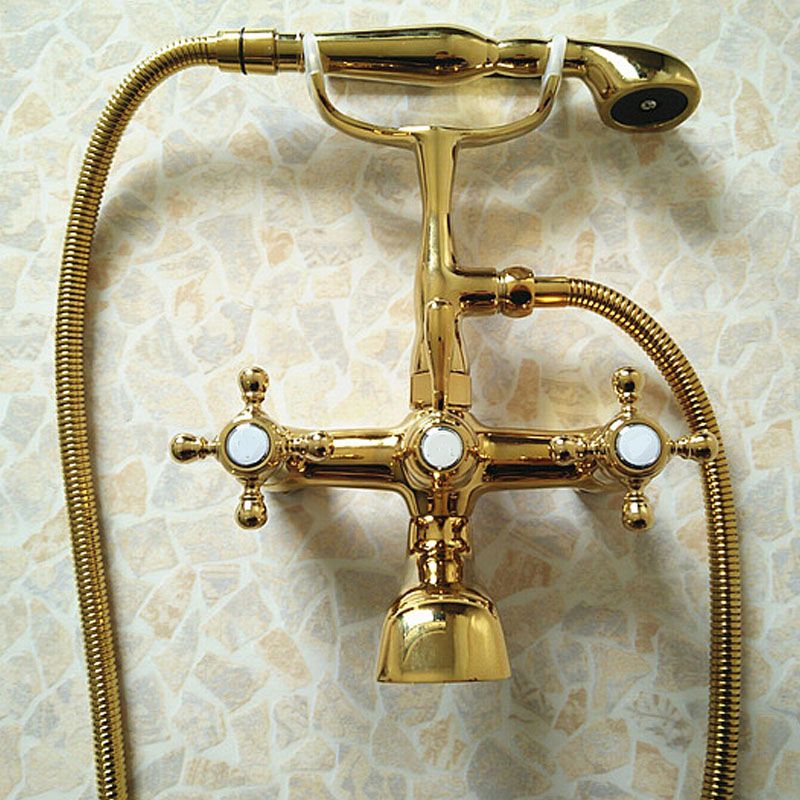 Classic Freestanding Tub Filler with Hand Shower Floor Mounted Faucet Clearhalo 'Bathroom Remodel & Bathroom Fixtures' 'Bathtub Faucets' 'bathtub_faucets' 'Home Improvement' 'home_improvement' 'home_improvement_bathtub_faucets' 1200x1200_61e7bca3-9273-4969-95ac-05602041962d